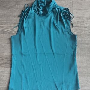 White House Black Market Teal Sleeveless Blouse